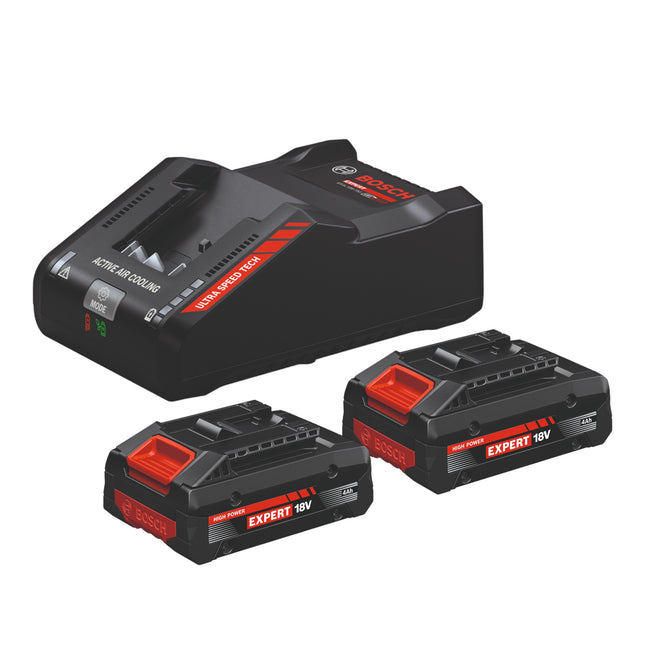 Bosch Starter Set 2x EXPERT EXBA 18V 40 Akku 4 0 Ah EXPERT EXAL18V 160 Schnell Ladegeraet 0 - toolbrothers