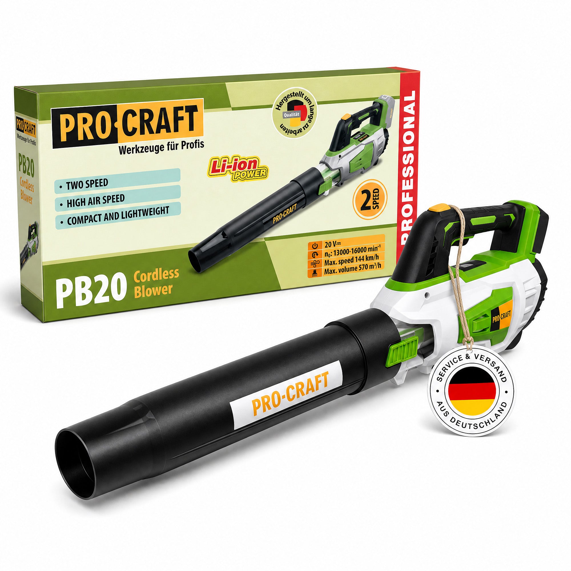 Procraft PB20 Akku Laubblaeser 20 V TURBO Solo ohne Akku ohne Ladegeraet 0 - toolbrothers