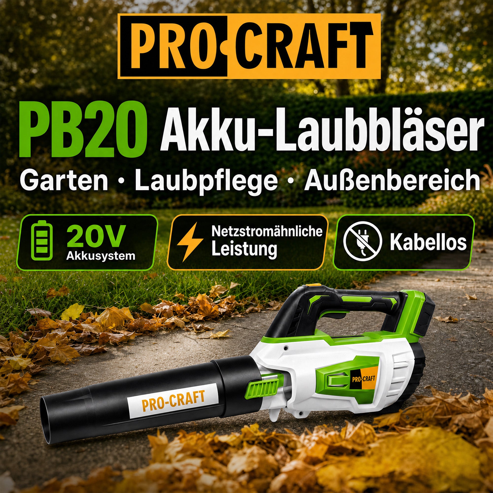 Procraft PB20 Akku Laubblaeser 20 V TURBO Solo ohne Akku ohne Ladegeraet 1 - toolbrothers