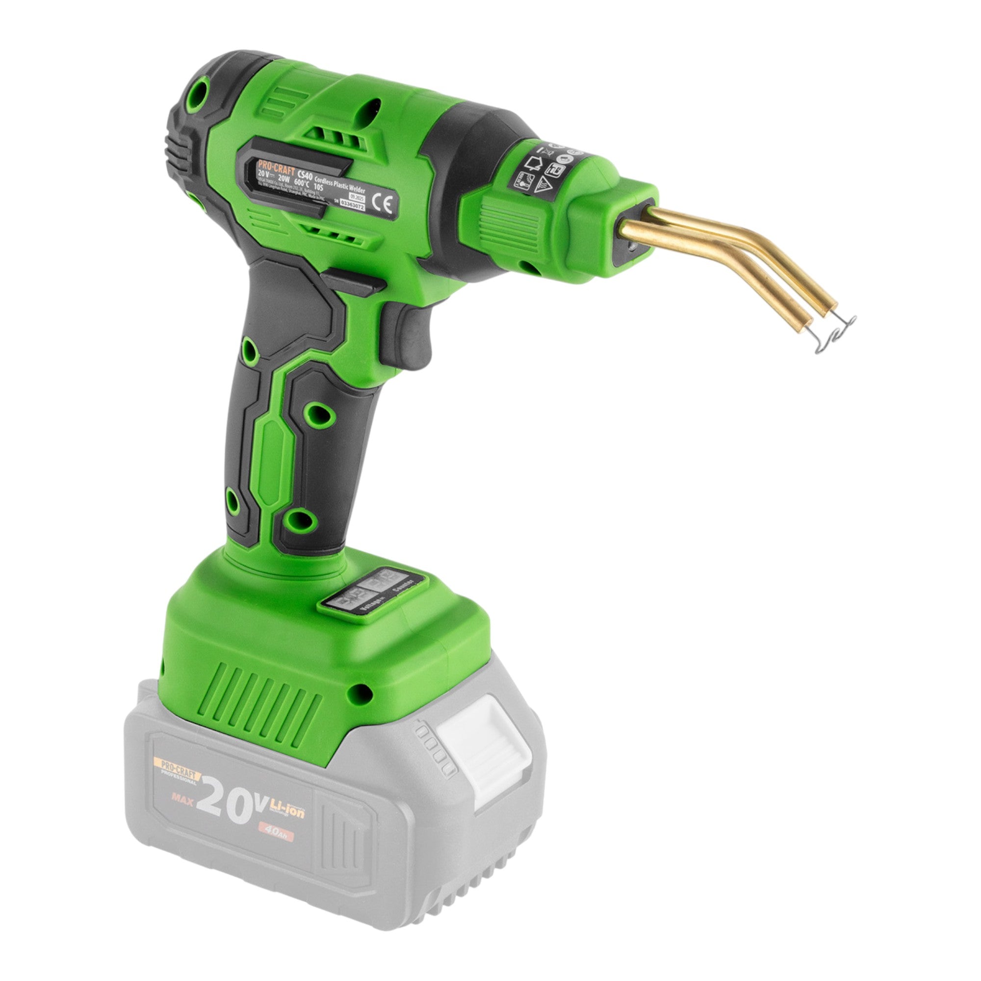 Procraft CS40 bb Akku Kunststoffschweissgeraet 20 V 600 C 0 7 1 1 A 1x Akku 2 0 Ah Ladegeraet Koffer 4 - toolbrothers