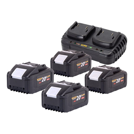 Procraft PLM20bb Akku Rasenmaeher 40 V 2x 20 V 370 mm Brushless 4x Akku 8 0 Ah Ladegeraet 2 - toolbrothers