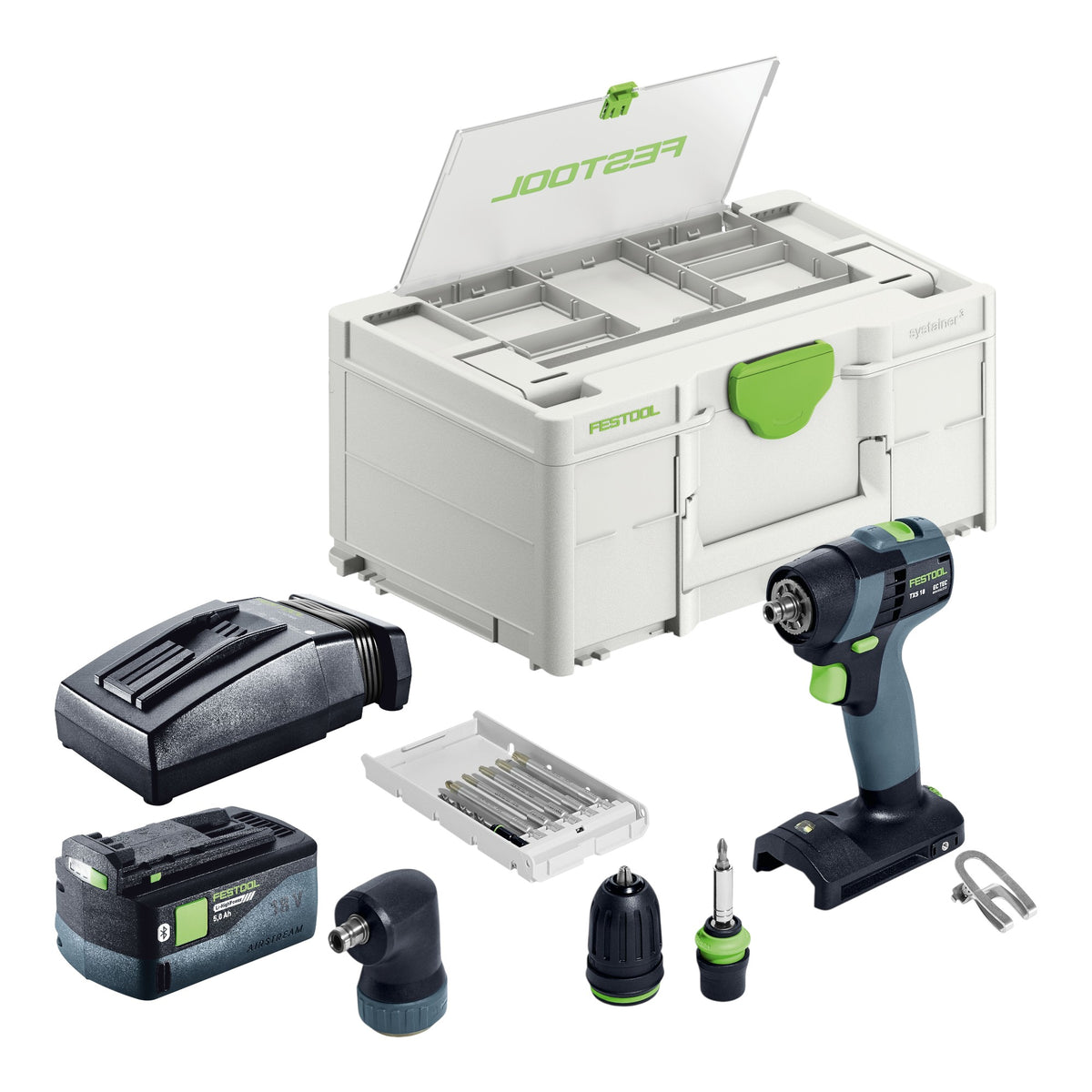 Festool TXS 18-Basic-Set akumulatorowa wiertarko-wkrętarka 18 V 40 Nm bezszczotkowa + 1x akumulator 5,0 Ah + ładowarka + Systainer