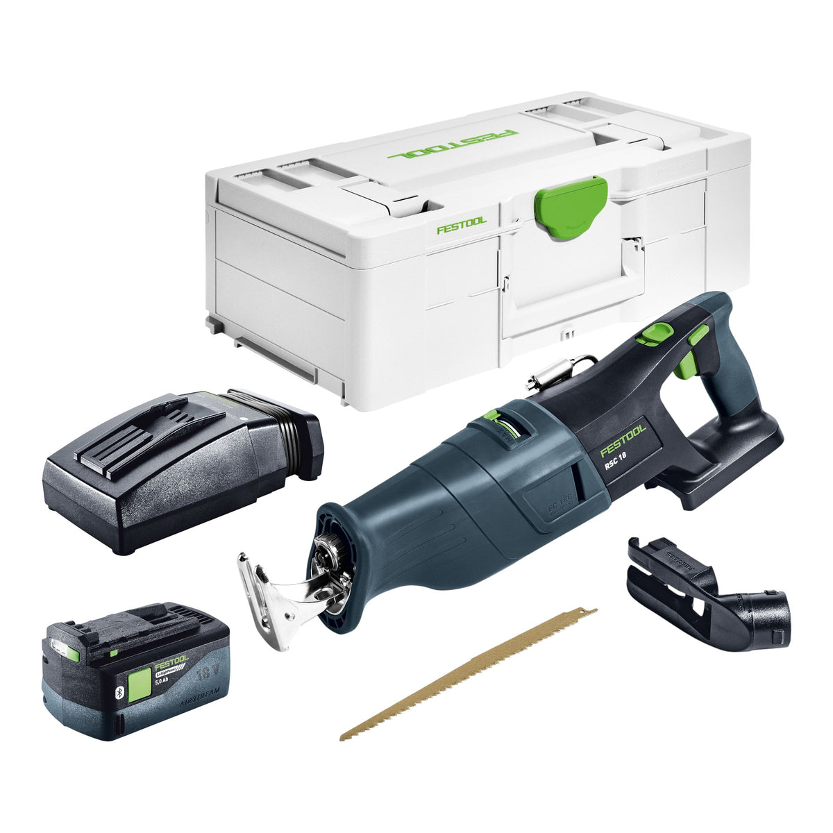 Festool RSC 18 EB-Basic akumulatorowa pilarka szablasta 18 V bezszczotkowa + 1x akumulator 5,0 Ah + ładowarka + Systainer