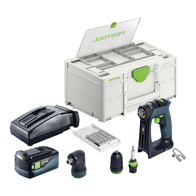Festool CXS 18 Basic Set Akku Bohrschrauber 18 V 40 Nm Brushless 1x Akku 5 0 Ah Ladegeraet Systainer 0 - toolbrothers