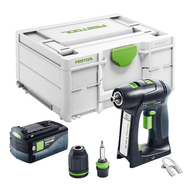 Festool C 18 Basic Akku Bohrschrauber 18 V 45 Nm Brushless 1x Akku 5 0 Ah Systainer ohne Ladegeraet 0 - toolbrothers