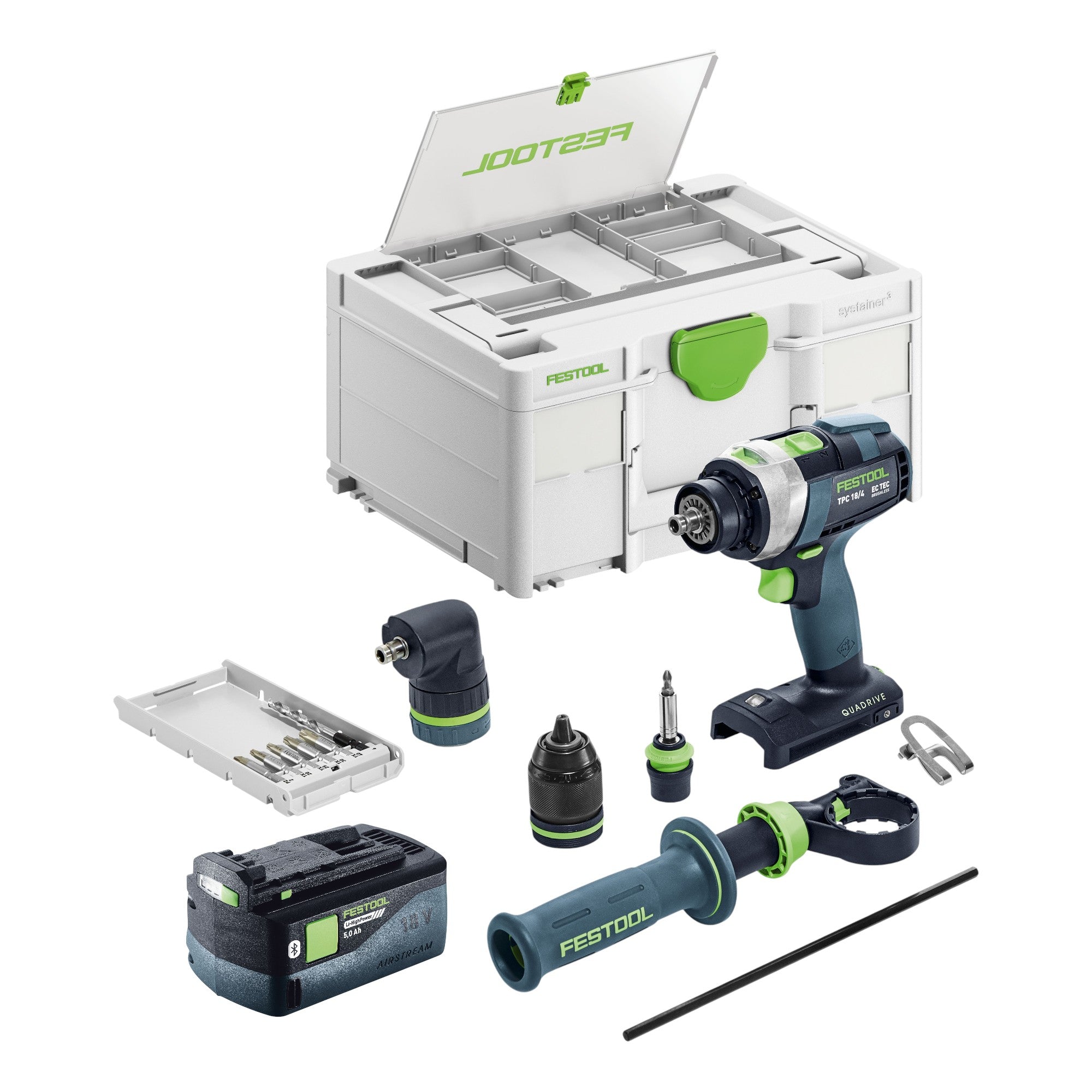 Festool TPC 18 4 Basic Set Akku Schlagbohrschrauber 18 V 75 Nm Brushless 1x Akku 5 0 Ah Systainer ohne Ladegeraet 0 - toolbrothers