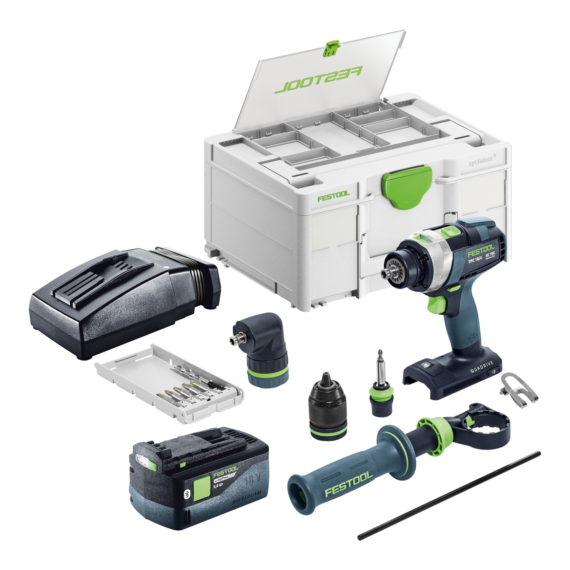 Festool TPC 18 4 Basic Set Akku Schlagbohrschrauber 18 V 75 Nm Brushless 1x Akku 5 0 Ah Ladegeraet Systainer 0 - toolbrothers