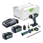 Festool TPC 18 4 I Basic Akku Schlagbohrschrauber 18 V 75 Nm 2x Akku 5 0 Ah Schnellladegeraet Systainer 0 - toolbrothers