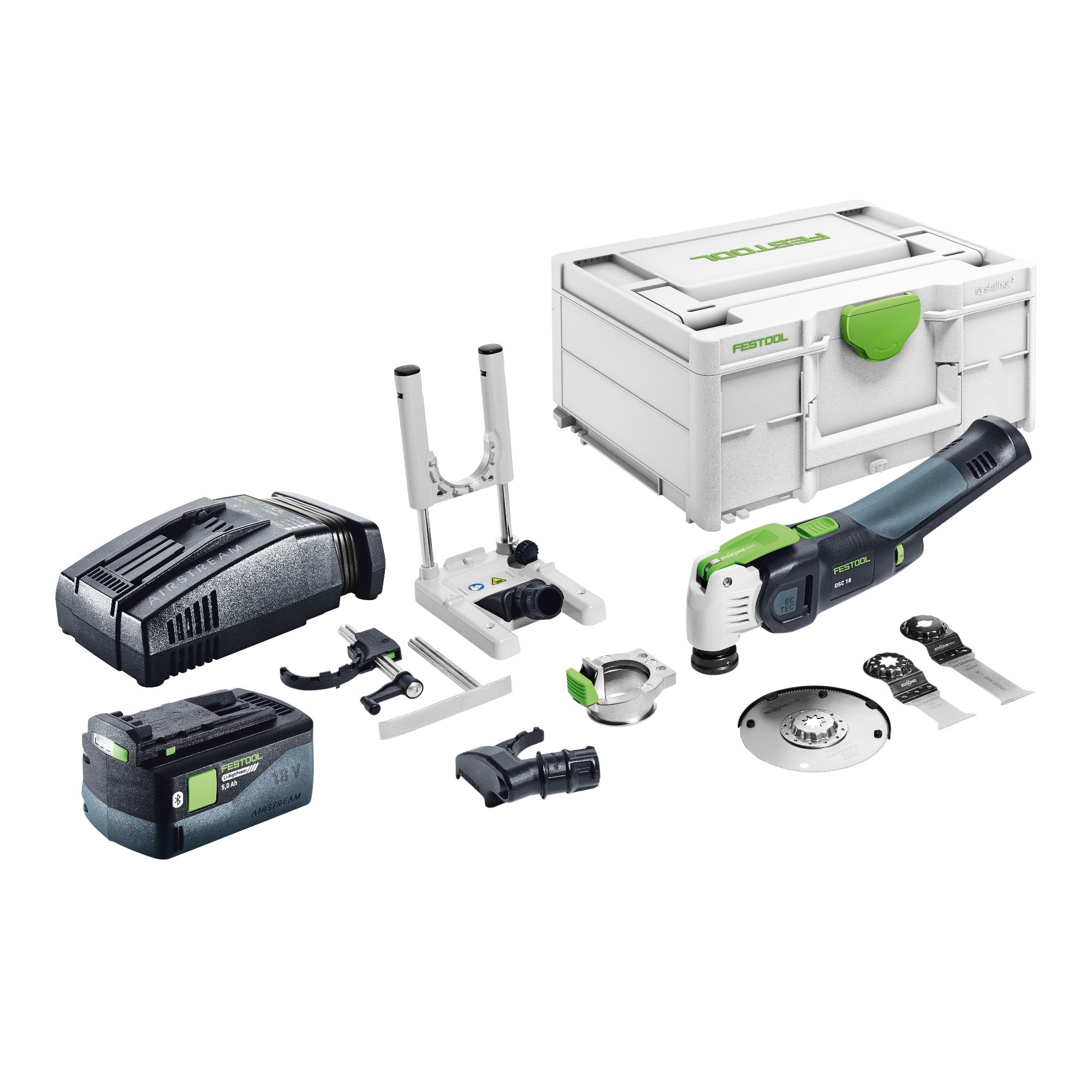 Festool OSC 18 E Basic Set Akku Oszillierer 18 V Starlock Max Brushless 1x Akku 5 0 Ah Schnellladegeraet Systainer 0 - toolbrothers
