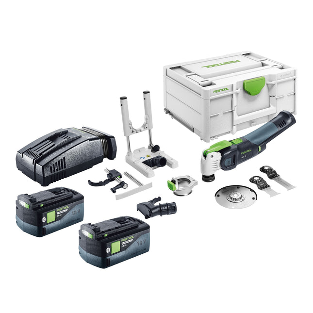 Festool VECTURO OSC 18 E Basic Set Akku Oszillierer 18 V Starlock Max Brushless 2x Akku 5 0 Ah Schnellladegeraet Systainer 0 - toolbrothers