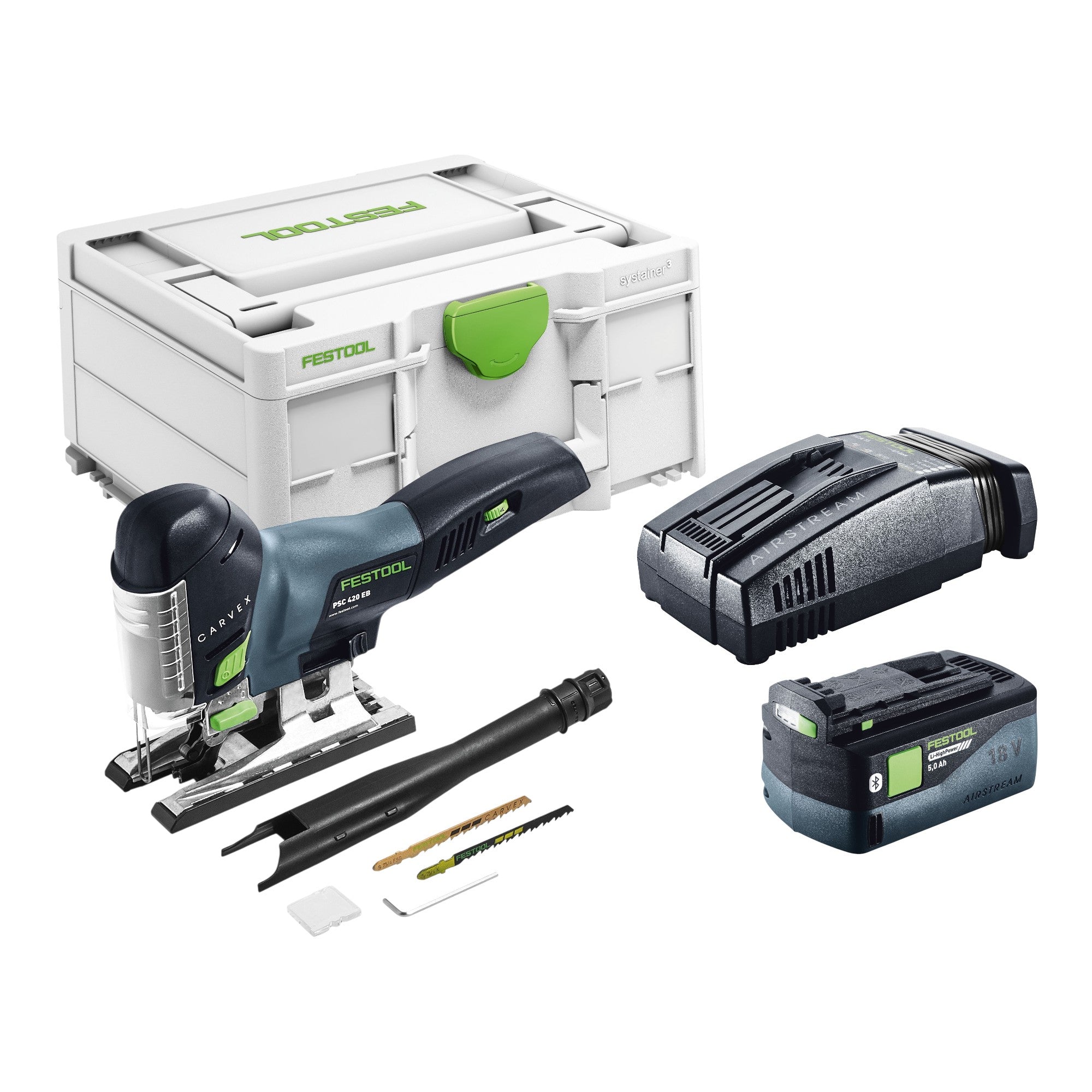 Festool PSC 420 EB Basic Akku Pendelstichsaege 18 V 120 mm Brushless 1x Akku 5 0 Ah Schnellladegeraet Systainer 0 - toolbrothers