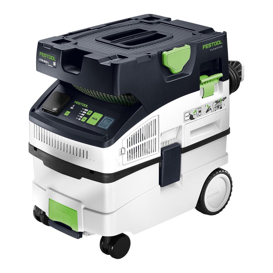 Odkurzacz mobilny Festool CTM MIDI I CLEANTEC 1200 W 15 l klasa pyłowa M + standardowy zestaw czyszczący RS-ST D 27/36-Plus