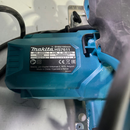 Makita HS 7611 J Handkreissaege 1600W 190 x 30mm Hartmetallsaegeblatt Makpac Gebraucht 2 - toolbrothers