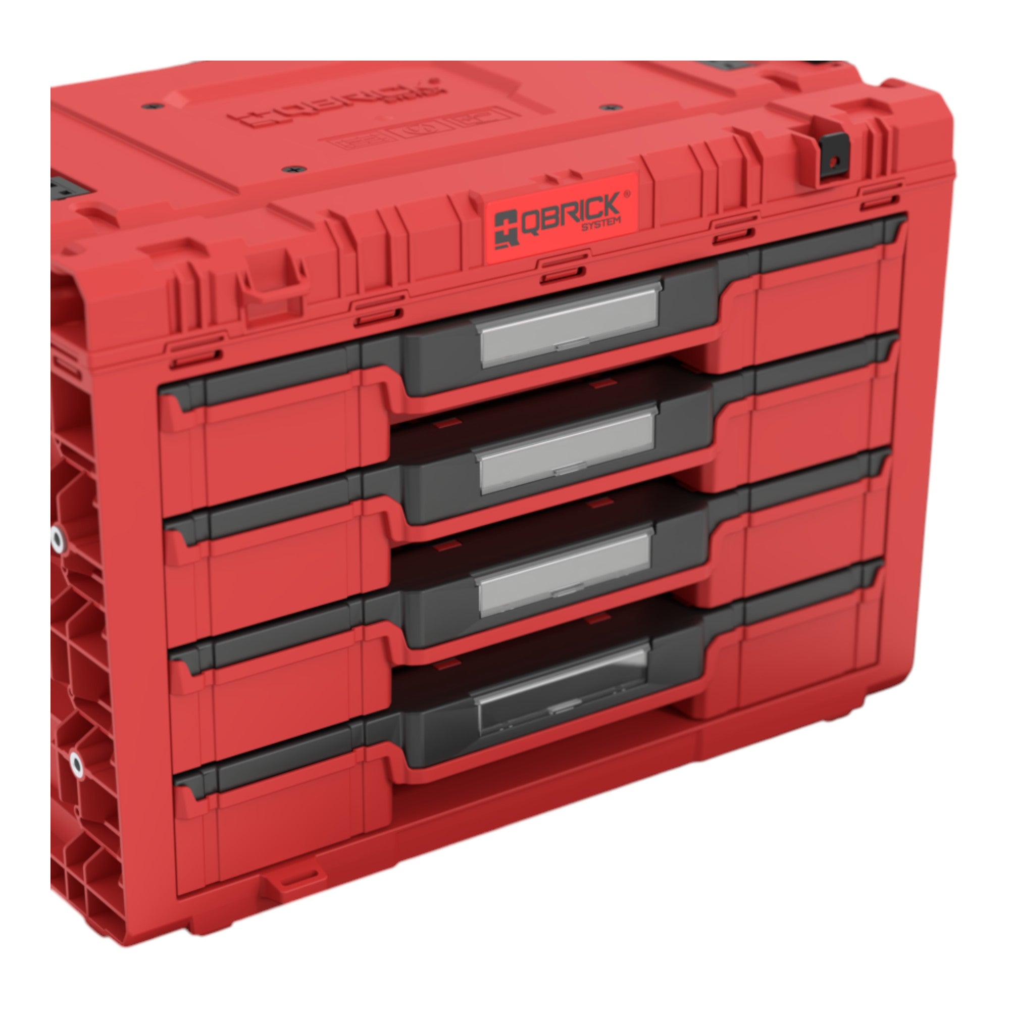 Qbrick System PRIME Drawer 4 Toolbox Expert RED ULTRA HD modularer Werkzeugkasten mit 4 Schubladen 542 x 335 x 369 mm 21 2 l 4 - toolbrothers
