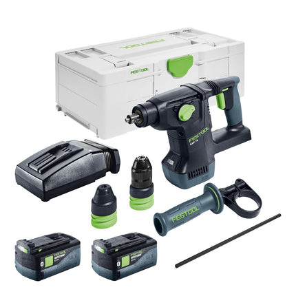 Festool KHC 18 EB Basic Akku Kombihammer 18 V 2 6 J SDS Plus Brushless 2x Akku 5 0 Ah Ladegeraet Systainer 0 - toolbrothers