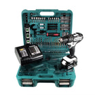 Makita DHP 482 STTK W Akku Schlagbohrschrauber 18 V 62Nm + 5,0 Ah Akku + Ladegerät + 101 tlg. Zubehör Set - Toolbrothers