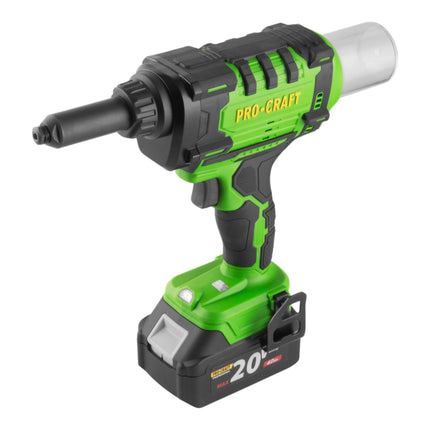 Procraft PRG20 Akku Blindnietpistole 20 V 10 kN 2 4 6 mm Brushless 2x Akku 4 0 Ah Ladegeraet Koffer 1 - toolbrothers