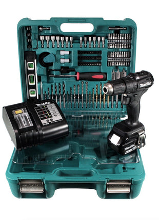 Makita DHP 483 STTK B Akku Schlagbohrschrauber 18 V 40Nm schwarz + 101tlg. Bit-Bohrer-Set + 1x 5,0Ah Akku + Ladegerät - Toolbrothers