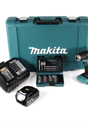 Makita DDF 483 ST1 Akku Bohrschrauber 18 V 40Nm im Makpac + 1x 5,0 Ah Akku + Ladegerät + 38 tlg. Bit- & Bohrer Set - Toolbrothers