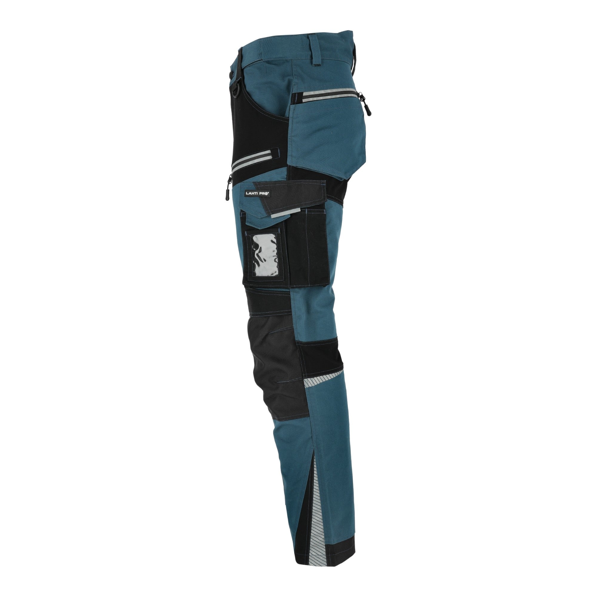 LAHTI PRO Arbeitshose mit Stretch Einsaetzen Slim Fit Groesse XXL L4054105 tuerkis schwarz 3 - toolbrothers