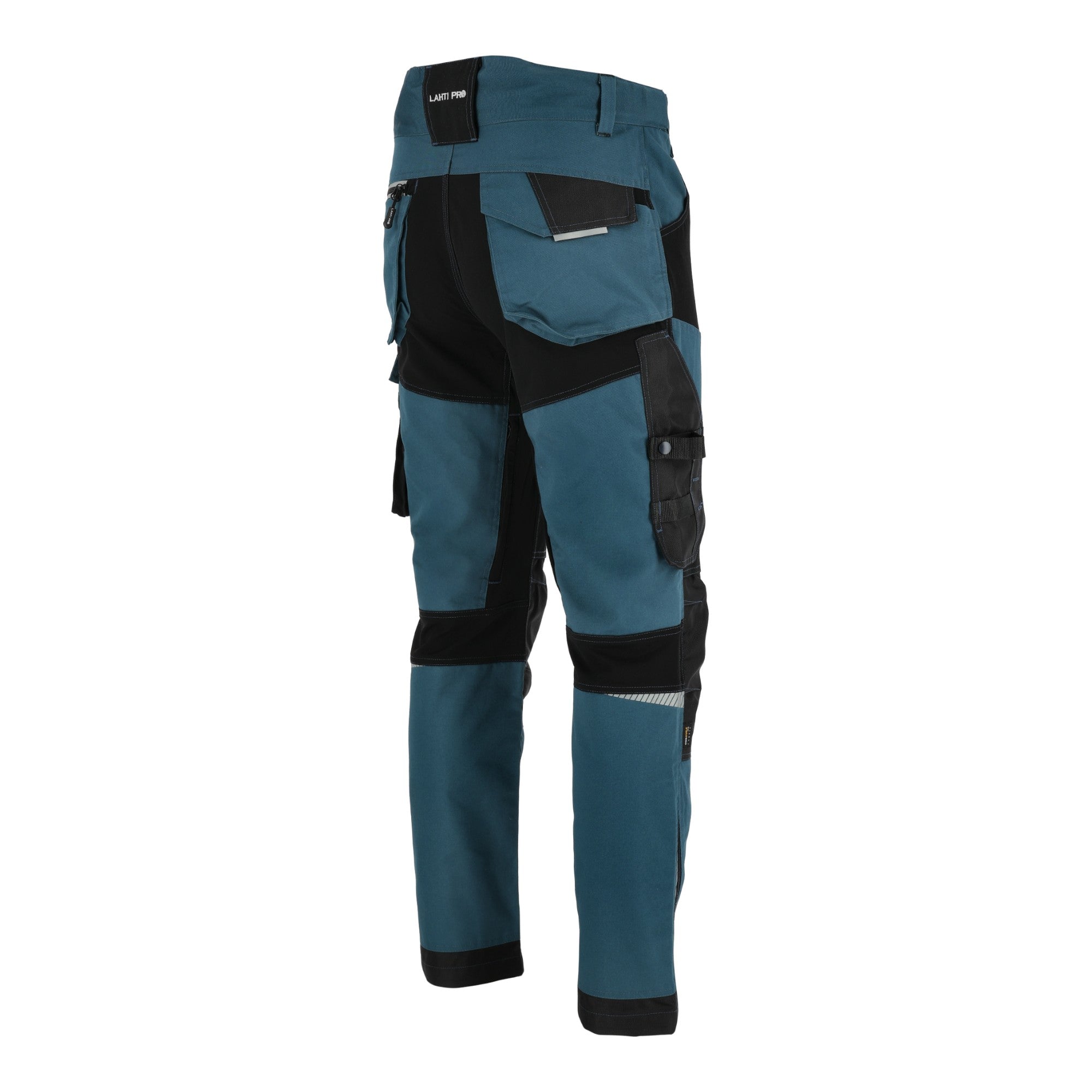 LAHTI PRO Arbeitshose mit Stretch Einsaetzen Slim Fit Groesse XXL L4054105 tuerkis schwarz 4 - toolbrothers
