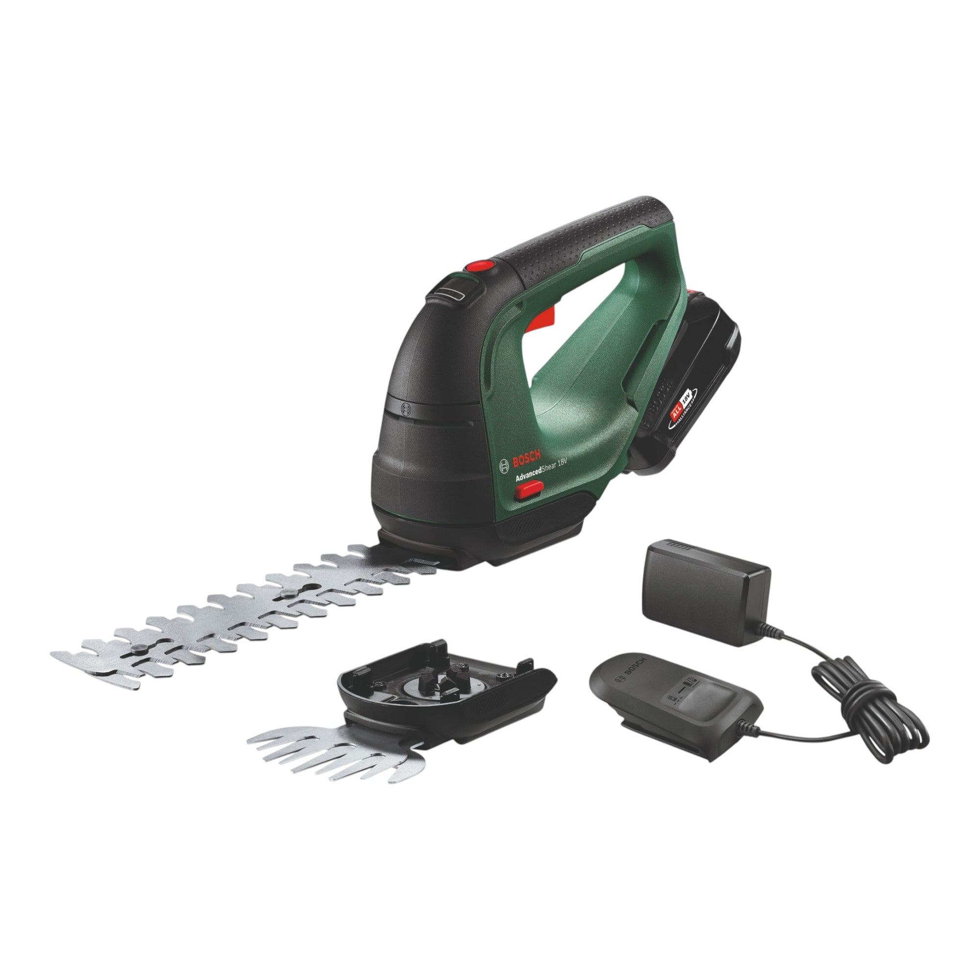Bosch AdvancedShear 18V 10 Akku Gras und Strauchschere 18 V 0600857000 1x Akku 2 0 Ah Ladegeraet 0 - toolbrothers