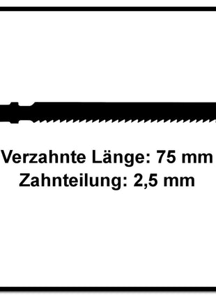 Festool S 75/2,5/200 WOOD Fine Cut Stichsägeblatt 75 mm 200 Stk. ( 2x 204258 ) konisch geschliffen für sauberen Schnitt, HCS Stahl - Toolbrothers