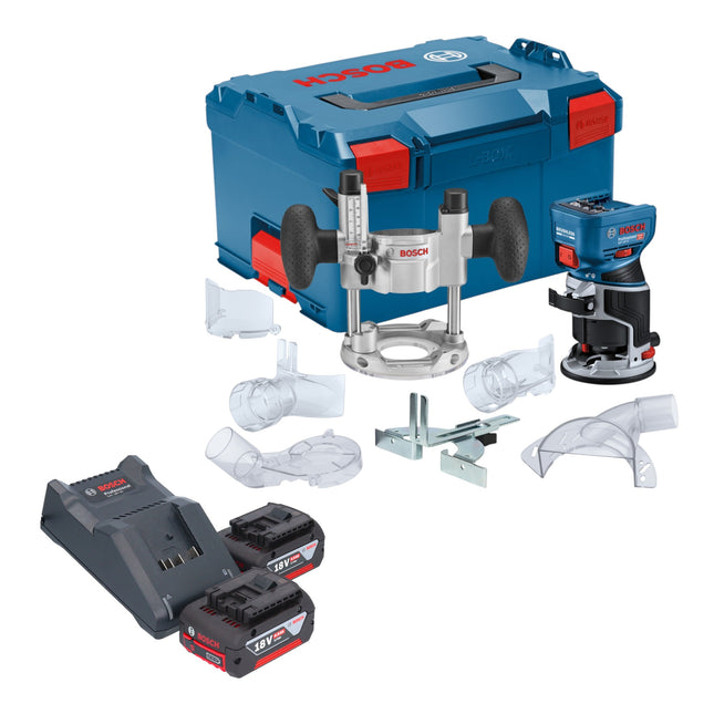 Bosch GKF 18V 8 Professional Akku Kantenfraese 18 V 8 0 mm Brushless 2x Akku 4 0 Ah Ladegeraet Taucheinheit L Boxx 0 - toolbrothers