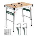 Metabo MWB 100 Multifunktionstisch mobile Werkbank robuste MDF Tischplatte 2x Schnellspannzwinge 4x Bankhaken 0 - toolbrothers