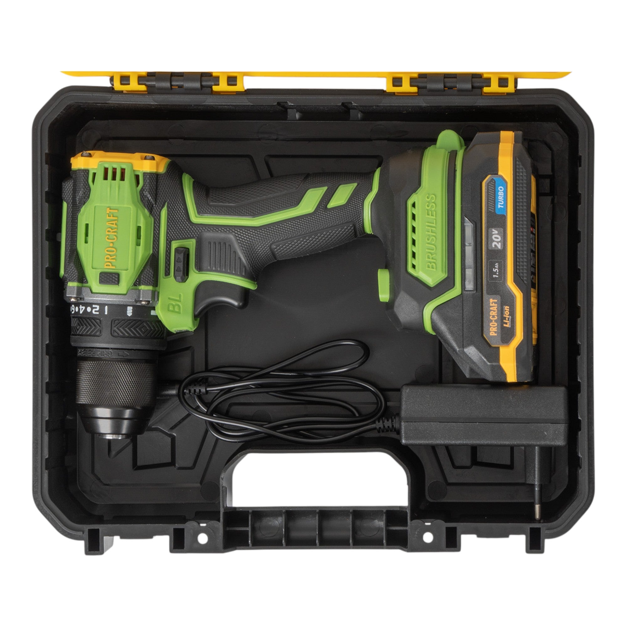 Procraft PA18Pro Akku Bohrschrauber 20 V 30 Nm Brushless 1x Akku 1 5 Ah Ladegeraet 32 tlg Bit Set Koffer 2 - toolbrothers