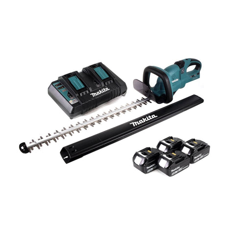 Makita DUH 651 PT4 Akku Heckenschere 36V (2x18V) 65cm XPT Silent + 4x 5,0Ah Akku + Doppelladegerät - Toolbrothers