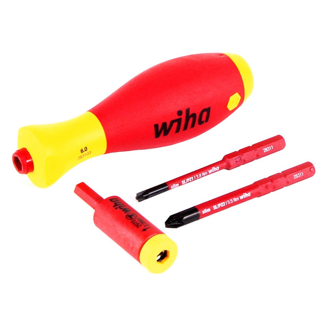 Wiha 2970-S4 easyTorque Adapter electric 2,0 Nm ( 41477 ) Drehmoment Set mit slimVario® Halter und slimBits SL/PZ 4-tlg. im Blister - Toolbrothers