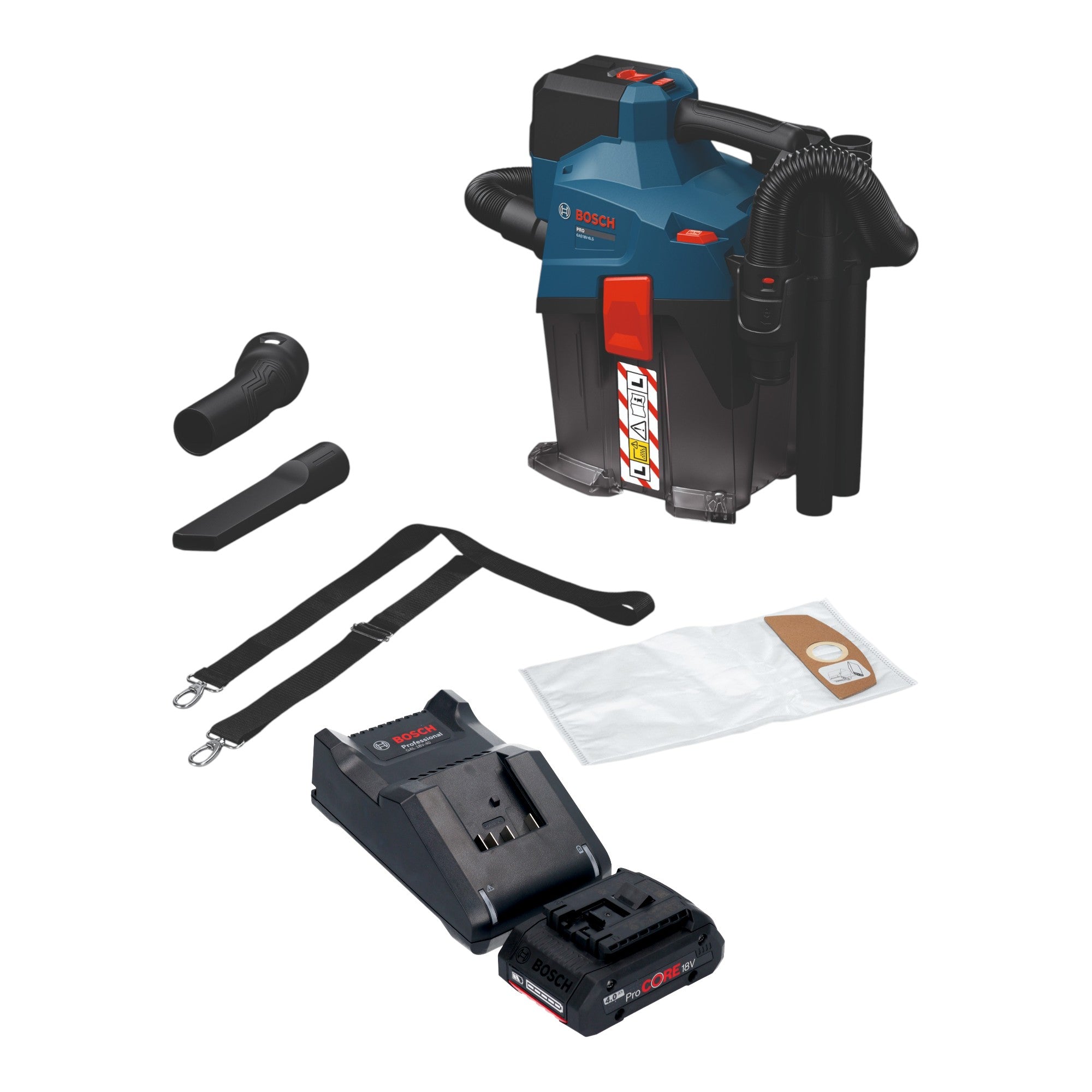 Bosch GAS 18V 6L S Akku Staubsauger 18 V 6 l Staubklasse L 1x ProCORE Akku 4 0 Ah Ladegeraet 0 - toolbrothers