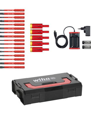 Wiha speedE® elektronischer Schraubendreher - Set 3 - 25-teilig mit 2x 1,5 Ah Akku, Ladegerät ,Bits, TorqueAdapter (41913) + Wiha Flaschenöffner (9872) - Toolbrothers