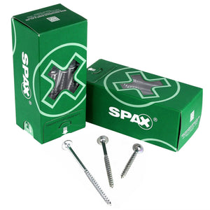 SPAX HI.FORCE Tellerkopfschraube 8,0 x 100 mm 250 Stk. ( 5x 0251010801005 ) Vollgewinde Torx T-STAR plus T40 WIROX 4CUT