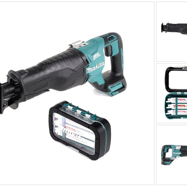 Makita DJR 187 Z Akku Reciprosäge 18 V Brushless Säbelsäge Solo + Reciprosägeblatt Sortiment ( P-81290 ) - ohne Akku, ohne Ladegerät - Toolbrothers