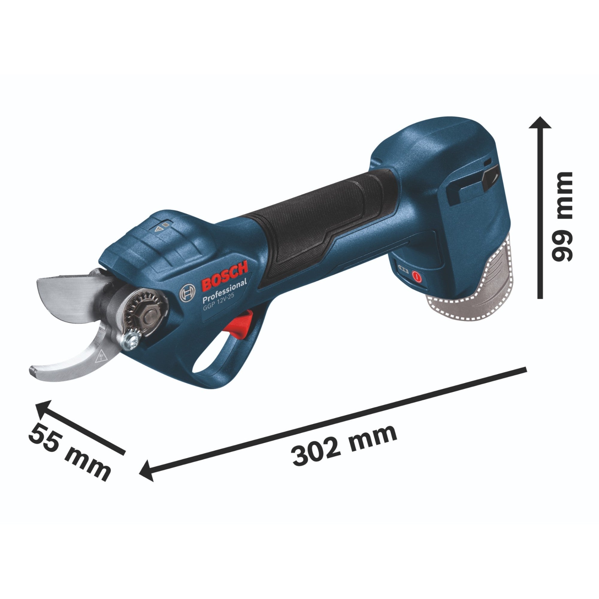 Bosch GGP 12V 25 Akku Gartenschere 12 V 25 mm Brushless 1x Akku 6 0 Ah ohne Ladegeraet 4 - toolbrothers