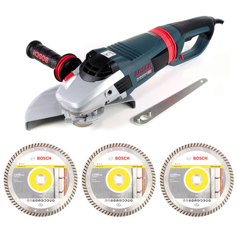 Bosch GWS 26-230 LVI Winkelschleifer 2600 W HEAVY DUTY ( 0601895F04 ) + 3x Bosch Standard for Universal Turbo Diamant Trennscheibe 230 mm ( 2608602397 ) - Toolbrothers