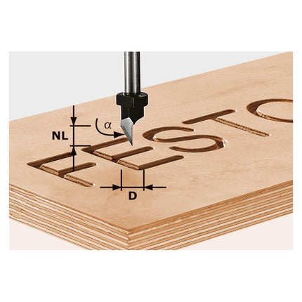 Festool Schriftenfräser HW S8 D11/60° 11 mm Durchmesser 8 mm Schaft ( 491003 ) - Toolbrothers
