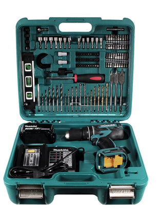 Makita DHP 480 SFTK Akku Schlagbohrschrauber 18 V 54Nm + 3,0 Ah Akku + Ladegerät + 101 tlg. Werkzeugset im Koffer - Toolbrothers