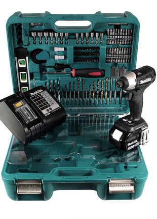 Makita DTD 155 SFTK B Akku Schlagschrauber 18V 140Nm Brushless + 1x Akku 3,0Ah + Ladegerät + 101tlg. Werkezeugset im Koffer - Toolbrothers