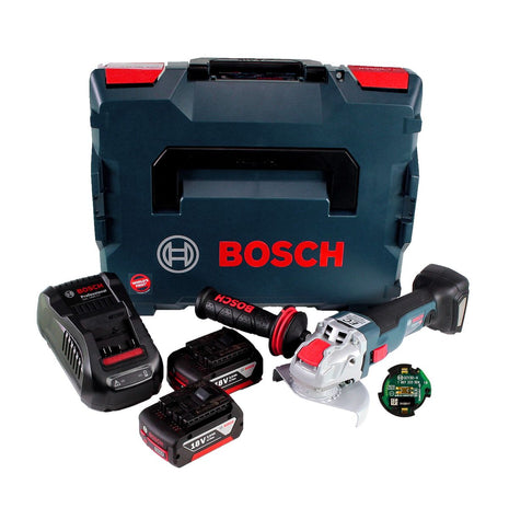 Bosch GWX 18V-10 C Akku Winkelschleifer 18V 125mm brushless X-LOCK + 2x Akku 3,0Ah + Ladegerät + Connectivity Modul + L-BOXX - Toolbrothers