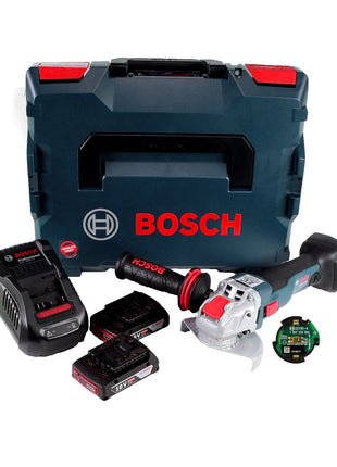 Bosch GWX 18V-10 C Akku Winkelschleifer 18V 125mm brushless X-LOCK + 2x Akku 2,0Ah + Ladegerät + Connectivity Modul + L-BOXX - Toolbrothers