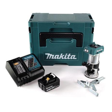 Makita DRT 50 RF1J Akku Multifunktionsfräse brushless 18V + 1x Akku 3,0 Ah + Schnellladegerät im Makpac 3 - Toolbrothers