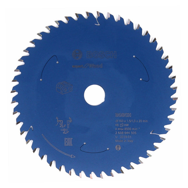 Bosch Kreissägeblatt Expert for Wood 160 x 1,0 x 20 mm 48 Zähne für Holz ( 2608644505 ) - Toolbrothers