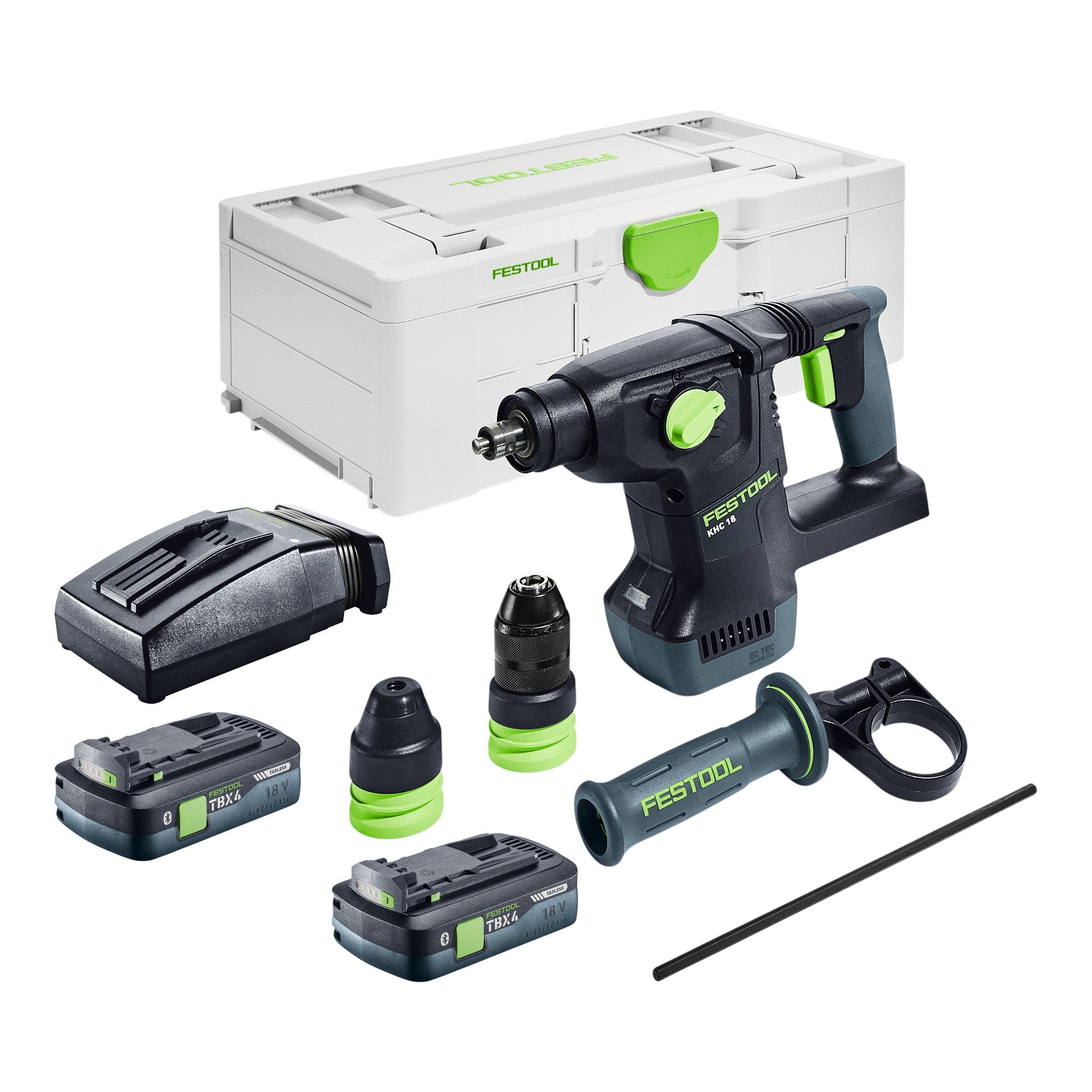 Festool KHC 18 EB Basic Akku Kombihammer 18 V 2 6 J SDS Plus Brushless 2x Akku 4 0 Ah Ladegeraet Systainer 0 - toolbrothers