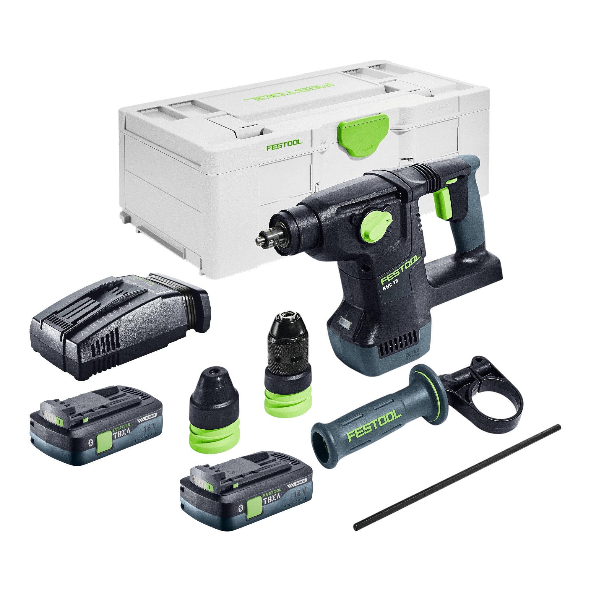Festool KHC 18 EB Basic Akku Kombihammer 18 V 2 6 J SDS Plus Brushless 2x Akku 4 0 Ah Schnellladegeraet Systainer 0 - toolbrothers
