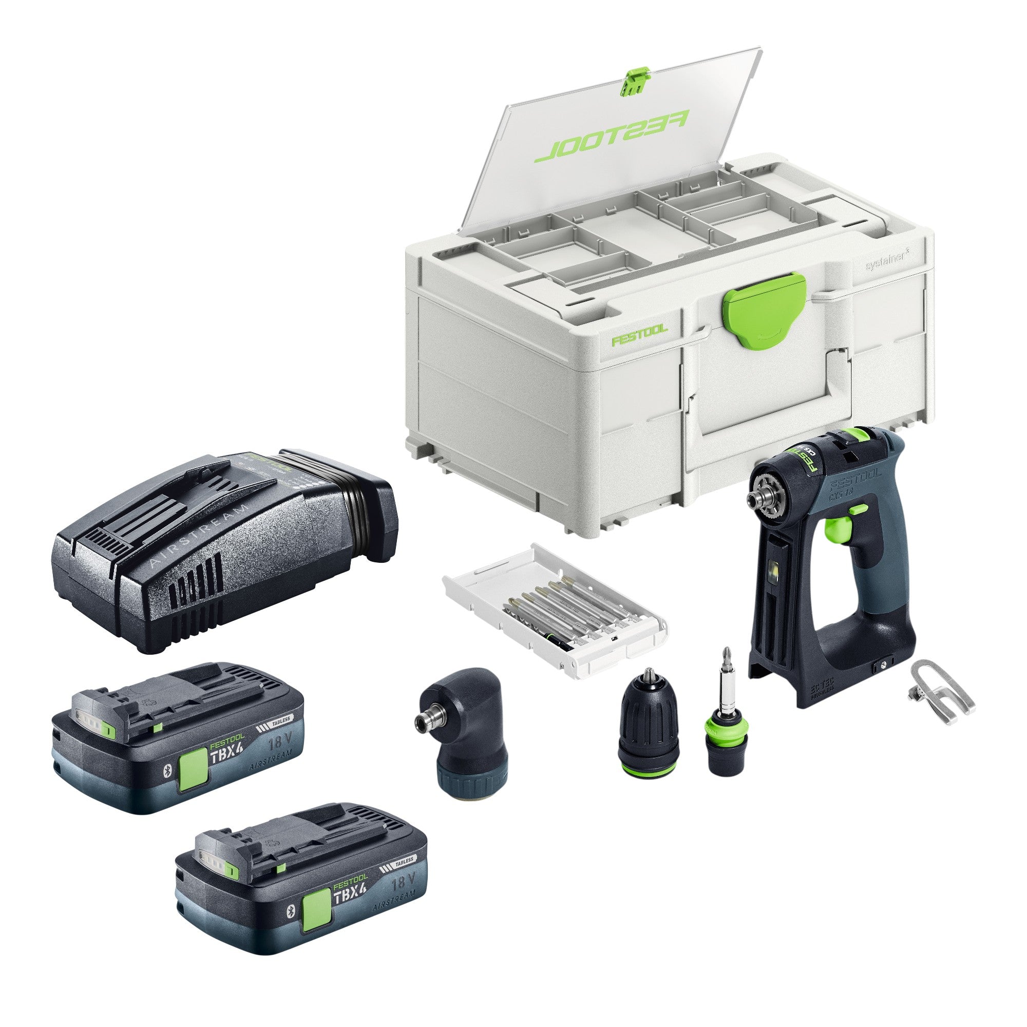 Festool CXS 18 Basic Set Akku Bohrschrauber 18 V 40 Nm Brushless 2x Akku 4 0 Ah Schnellladegeraet Systainer 0 - toolbrothers