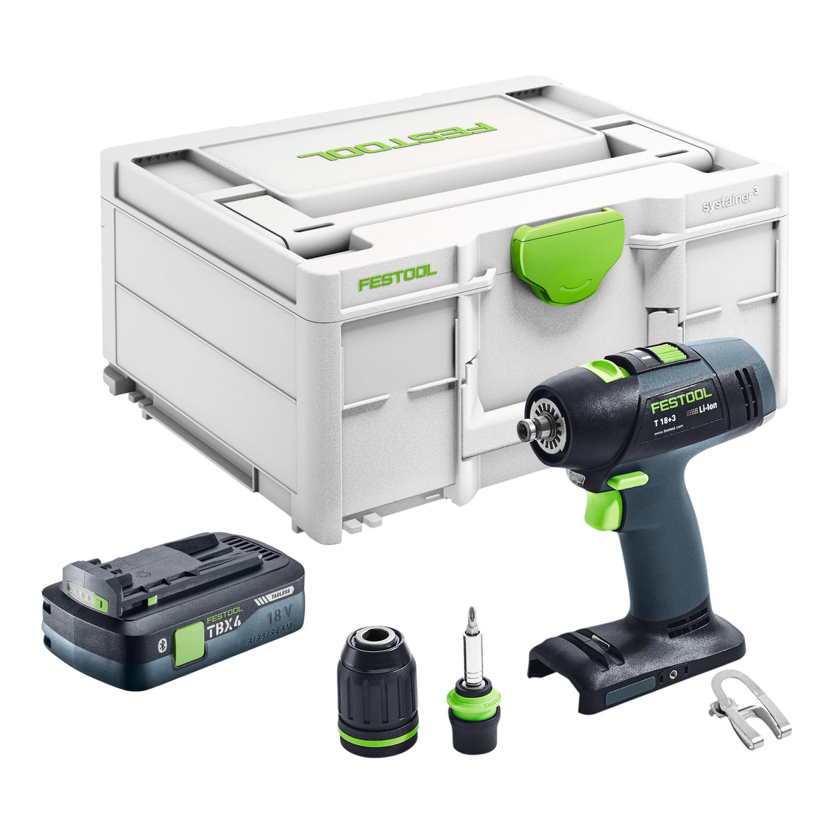 Festool T 18+3 Basic-4,0 akumulatorowa wiertarko-wkrętarka 18 V 50 Nm bezszczotkowa ( 577051 ) + 1x akumulator 4,0 Ah + ładowarka - bez ładowarki