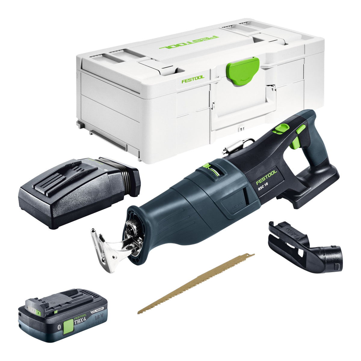 Festool RSC 18 EB-Basic akumulatorowa pilarka szablasta 18 V bezszczotkowa + 1x akumulator 4,0 Ah + szybka ładowarka + systainer
